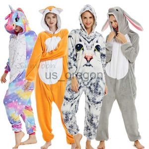 hemkläder vinter kigurumi enis för barn vuxna pojke flicka unicorn pajamas djur kanin tecknad sömnkläder unicornio overaller pajamas kvinnor x0902