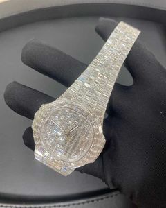 Zegarek D5 luksusowe męskie zegarek 4130 Ruch Watch for Men 3255 Montre de lukse zegarek Mosang Stone Iced Vvs1 Gia Diamond Watchs na rękę Mechanical0wfzojci