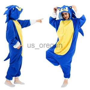 Ev Giyim Cadılar Bayramı Onesie Hayvan Kigurumi Pijamalar Yetişkin Çocuklar Mavi Pijama Karikatür Tulum Tulum Polar Anime Cosplay Kostüm X0902