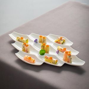 Plates Pure White Irregular El High-grade Ceramic Plate Tableware Kitchen Fruit Salad Steak Sushi