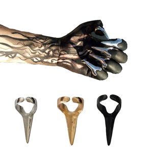 Обручальные кольца 5 PCSLOT Оптовая ретро -панк -панк Cool Rock Gothic Talon Nail Finger Claw Spike Rings Ювелирные ювелирные ювелирные изделия Косплей подарки Хэллоуин 230831