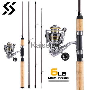 Rod Reel Combo Sougayilang Spinning Fishing Set 2.1m Cabo de Cortiça Vara de Pesca de Fibra de Carbono CNC Carretel de Alumínio Carpa Pesca Reel Kit Completo X0901