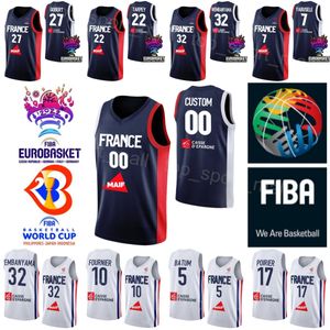 Wydrukowane Puchar Świata w koszykówce France 32 Victor Wembanyama 10 Evan Fournier 5 Nicolas Batum Joel Embiid 21 Rudy Gobert 27 77 Damien Inglis 12 Nando de Colo