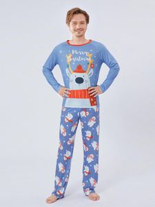 メンズレディースの男の子の女の子のベビーチルドレンの長袖トップスとパンツセットのためのクリスマスパジャマをマッチする女性のスリープウェアファミリー