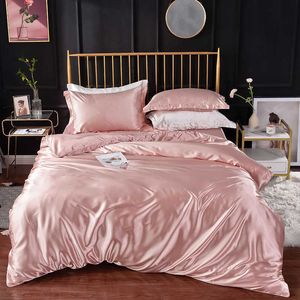 Bedding sets High End Duvet Cover Set Silky Soft Cozy Size Bedding Set Luxury Satin Smooth Single Double Bedding Sets