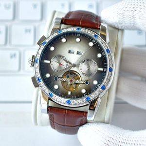 42mm Mens Wristwatch Diamond Strap Mechanical Movement Bezel Sapphire Hollow Wristwatches Fashion Watches Leather Watches Watch Out Aut Nncr