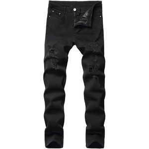 Men's Jeans 2021 Mens Sexy Hole Pants Casual Summer Autumn Male Ripped Skinny Trousers Slim Biker Outwears201D