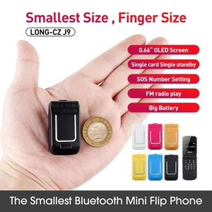 Novos menores telefones celulares flip originais J9 Inteligente anti-perdido GSM Bluetooth Dial Magic Voice Mini Backup Pocket Celular portátil para crianças