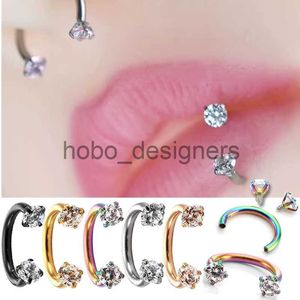 Labret Lip Piercing Jewelry Punk U Shaped Nose Ring Lip Piercing Nose Hoop for Women Piercing Earring Cartilage Spiral Twister Lip Nose Ring Body Piercing x0901