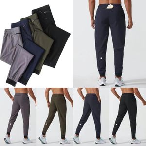 Lu Womens Ll Erkekler Jogger Uzun Pantolon Spor Yoga Kıyafet Hızlı Kuru Çizme Spor Salonu Cepleri Sweetpants Pantolonlar Erkekler Sıradan Elastik Bel Fitness