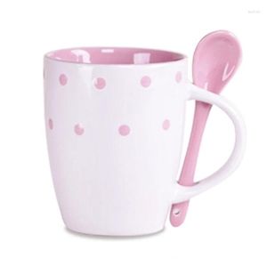 Canecas Presente Personalizado Moda Italiano Francês Café Cerâmico com Colher Caneca de Chá de Porcelana Grossa