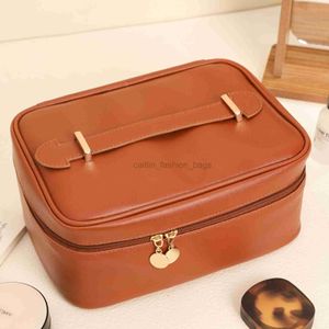 Totes Women's Luxury Pure Leather Makeup Train Box Travel Professional Brush Holder Organizer Makeup Bag Caitlin_Fashion_ Väskor