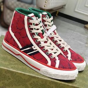 Tennis 1977 Canvas Freizeitschuhe Luxurys Designer Damenschuh Italien Grün und Rot Webstreifen Gummisohle Stretch Baumwolle Low Top Herren Sneakers 13