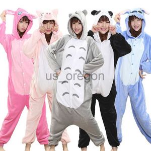 Casa Roupas Totoro Kigurumi Onesie Adulto Animal Unicórnio Pijama Terno Quente Macio Ponto Pijamas Onepiece Inverno Macacão Pijama Cosplay X0902