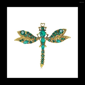 Bolsas de jóias broche de cristal libélula pino vintage strass para mulheres festa presente de casamento verde
