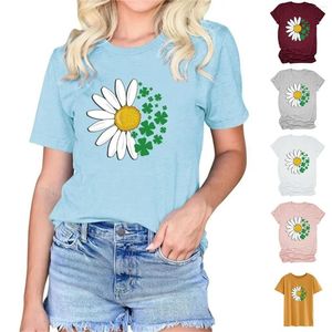 Мужские рубашки Daisy Four Leaf Printed Cround Sheam Fashion Trend Рубашка женская рукав с длинными рукавами рукав