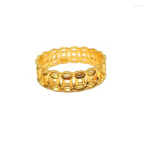 Cluster Rings Vietnam Sand Gold Jewelry Closed Coin Ring Brass Plated Money Men And Women Fashion Accessories Anillo