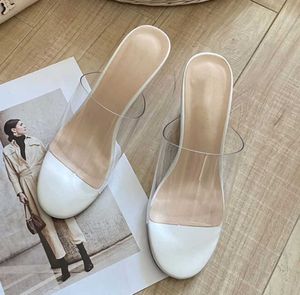 Sandals Designer sandals Women's luxury slippers New transparent slope heel small fragrant wind fish mouth shoes Sexy casual fashion summer transparent shoes #34-40