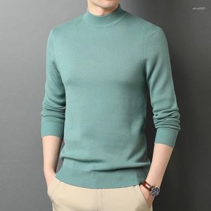 남자 스웨터 클래식 스타일 8 색 반 터틀넥 울 스웨터 가을과 겨울 패션 캐주얼 따뜻한 풀오버 남성 브랜드 의류