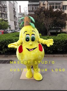 Yellow Pear Mascot Costume Custom Fancy Costume Anime Kit Mascotte Theme Fancy Dress Carnival Costume