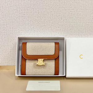 Fashion designer Leather wallets luxury short triomphe cuir Credit Card Holder purse bags Golden Hardware women of Zippy coin purses with Original box dust bag