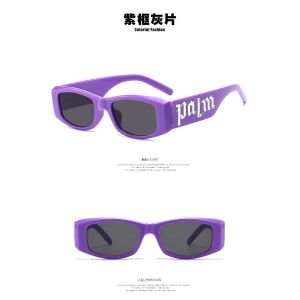 Small Frame Tender Pink Palm Angles Letter Sunglasses 2023 New European and American Punk Fashion Y2k