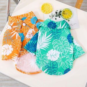 Vestuário para cães Hawaii roupas camisa árvore folha roupas para animais de estimação moda casual férias cães fino doce traje bichon primavera verão atacado