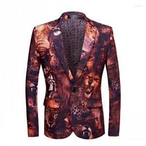 Men's Suits Tiger Animal Printed Suit Tide Men Plus Size DJ Night Club Stage Singers Costume Casual