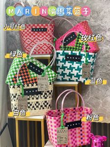 Sacos de compras Bolsa Praia Saco Feminino Cesta de Piquenique Tecido Verão Seaside Checker 230901