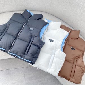 Mulheres para baixo colete designer puffer jaqueta meninas colete jaquetas inverno casacos curtos moda manter quente outerwear coletes com azul interno sml