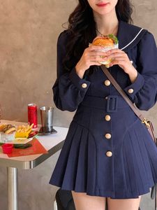 Mini robe plissée de Style coréen, Vintage français, élégante, de soirée, pour femme, collège japonais, automne 2022, 230808