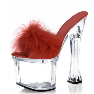 Chinelos sapatos femininos bulbo 18cm salto alto plataforma grossa princesa sexy super saltos cristal