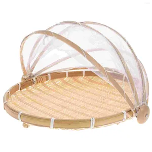 Zestawy naczyń stołowych pokrywki bambus koszyk tkane koszyki hodowlane domowe rozrywki produkt rzemieślniczy susza wielofunkcyjna