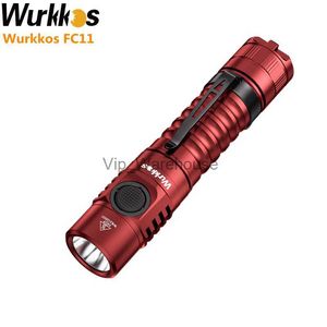 Факелы Wurkkos FC11 Tactical Flashlight 18650 Светодиод 1300LM LH351D Mini Pocket Light USB-C Перезаряжаемый магнитный хвост 90CRI лампа HKD230902