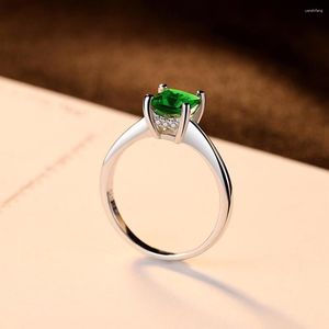 Cluster Rings Fashion Women 925 Sterling Silver Square Shape With CZ Stone Jewelry Engagement Female Party Gift