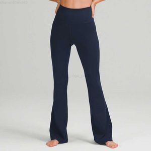 LU-088 Groove Fitness Gym Women Yoga Pants Elastic Wide Leg Flare Leggings Hög midja Tunn Summer Flare Pant sportkläder