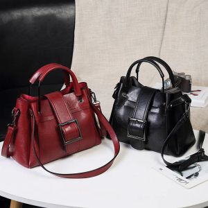 HBP Handbag women's bag spring retro Fengyou waxy bag one shoulder slant cross pu handbag ML-8875
