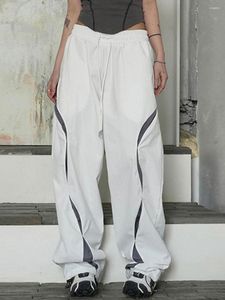 Spodnie damskie panie spodnie niskie talia lato sznurka y2k sport maxi streetwear luźne ładunki spustowe