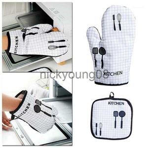 Five Fingers Gloves Five Fingers Gloves Oven Miand Pot Holder Cotton Heat Resistance Protection Comfort Thickened For Household 2-piece Set BMF881 x0902