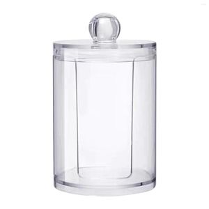 Storage Bottles Display Bedroom Rack Holder Cosmetic Pad Container Clear Round With Lid Makeup Organizer Home Bathroom Dressing Table