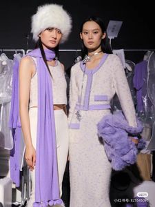 Chan 2023 Yeni Tasarımcı Ceket Kadın Tasarımcı Moda Örgü Yün Örgü Yün Yuvası Tasarımcı Kazak Kadın Örgü Sweater Leisure HARDIGAN Anneler Günü Noel Hediyesi