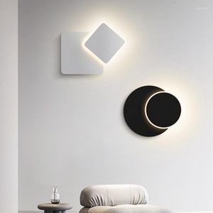مصباح الجدار LED NORDIC الحد الأدنى من غرفة النوم شخصية السرير الشخصية الإبداعية جولة مربع غرفة المعيشة الديكور الممر