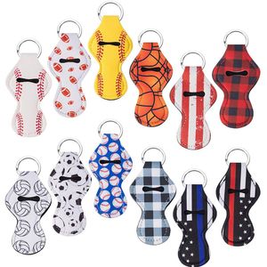 Multi Colors Pattern Printing Chapstick Holder Keychain Handy Lip Balm Neoprene Holder Keychain Pouch For Chapstick Lipstick Novelty Gift Wholesale 0902