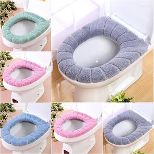 Capas de assento do vaso sanitário dispositivo tapete mais almofada de lã 2pcs anel doméstico quatro estações almofada de capa universal