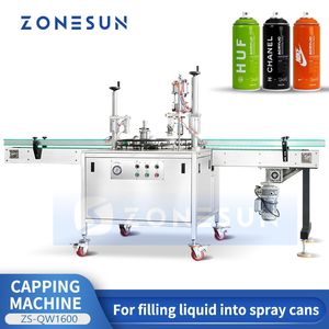 ZONESUN Aerosol Filling Machine Spray Can Sealer Semi Automatic Personal Care Household Cleaning Products Equipment ZS-QW1600