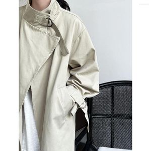 Damen-Trenchcoats, Herbst, High-End-Sinn, britischer minimalistischer, ruhiger Luxus, mittellange Overknee-Windjacke für Damen