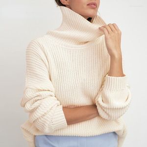 Swetry kobiet ciepłe miękkie, długie, duże sweter kobiety białe jesień podstawowy dzianinowy golf batwing luźne zimowe pullover samica