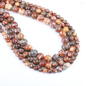 Perlen Natürliche Halbedelsteine Rote Leopardenhaut Lila Lose Perlenarbeit Armband Halskette Kette DIY Schmuck Machen B23