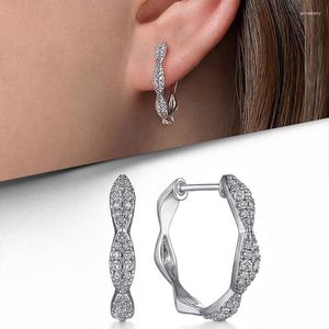 Brincos pendurados moda contratada mulheres argola prata cor cristal zircônia cúbica requintado meninas orelha versátil jóias