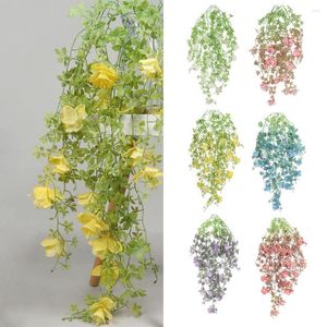 Dekoratif çiçekler yapay çiçek gerçekçi görünümlü düğün dekorasyon uymayan duvar asılı asma ev